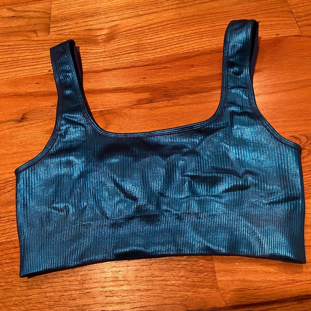 Metallic Blue Crop Top/ Bra Akira- Size Medium